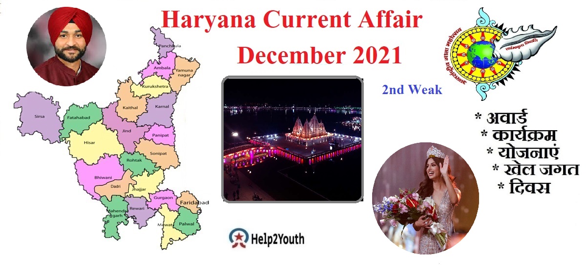 Haryana Current Affair December 2021 Second Weak