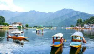 dal lake at srinagar kashmir india