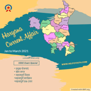 हरियाणा करंट अफेर जनवरी - मार्च 2021