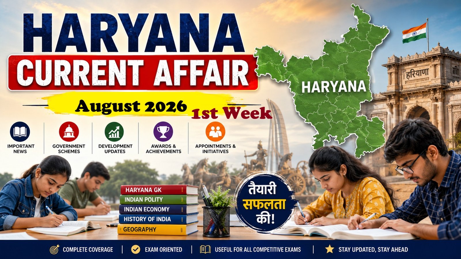 Haryana Current Affair August 2026 First Week (हरियाणा करंट अफेयर अगस्त 2026)