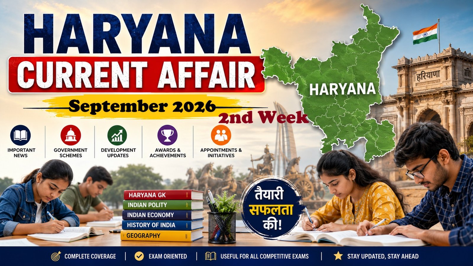 Haryana Current Affair September 2026 Second Week (हरियाणा करंट अफेयर सितंबर 2026)